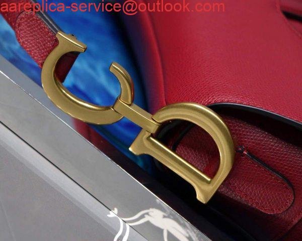 Replica Dior M0446 Dior Saddle Bag M0447 Red Grained Calfskin
