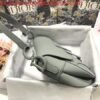 Replica Dior M0446 Dior Saddle Bag M0447 Grey Grained Calfskin with Gray Hardware