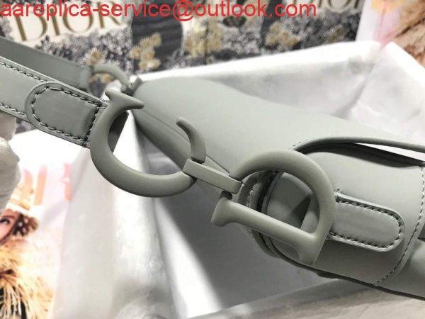 Replica Dior M0446 Dior Saddle Bag M0447 Grey Grained Calfskin with Gray Hardware