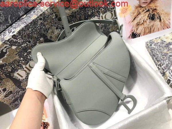 Replica Dior M0446 Dior Saddle Bag M0447 Grey Grained Calfskin with Gray Hardware