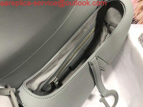 Replica Dior M0446 Dior Saddle Bag M0447 Grey Grained Calfskin with Gray Hardware