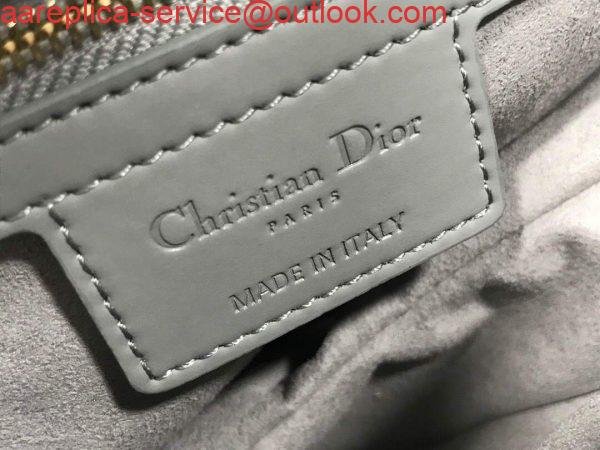 Replica Dior M0446 Dior Saddle Bag M0447 Grey Grained Calfskin with Gray Hardware