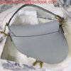 Replica Dior M0446 Dior Saddle Bag M0447 Grey Grained Calfskin