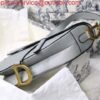 Replica Dior M0446 Dior Saddle Bag M0447 Grey Grained Calfskin