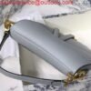 Replica Dior M0446 Dior Saddle Bag M0447 Grey Grained Calfskin