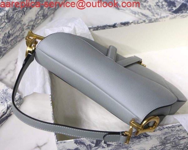 Replica Dior M0446 Dior Saddle Bag M0447 Grey Grained Calfskin