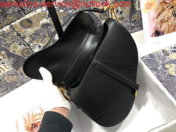 Replica Dior M0446 Dior Saddle Bag M0447 Black Goatskin