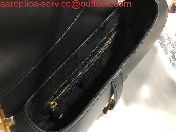 Replica Dior M0446 Dior Saddle Bag M0447 Black Goatskin
