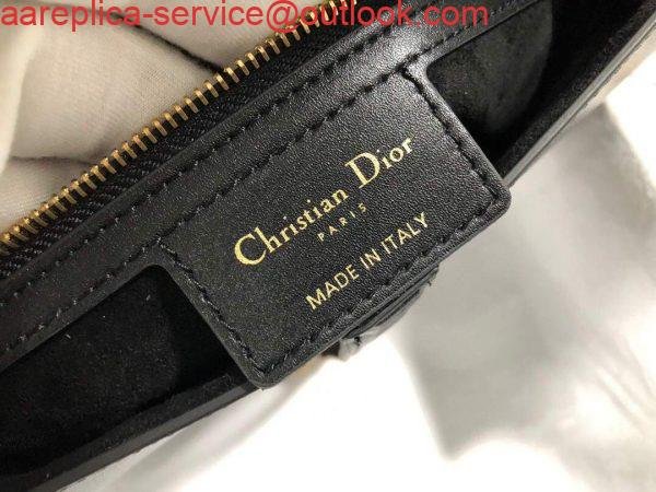 Replica Dior M0446 Dior Saddle Bag M0447 Black Goatskin
