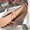 Replica Dior M0446 Dior Saddle Bag M0447 Apricot Grained Calfskin with Apricot Hardware