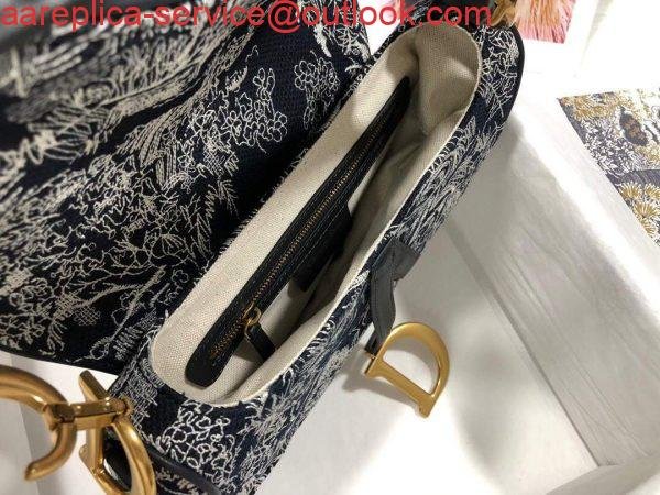 Replica Dior M0446 Dior Saddle Bag Grey Toile de Jouy Reverse Jacquard