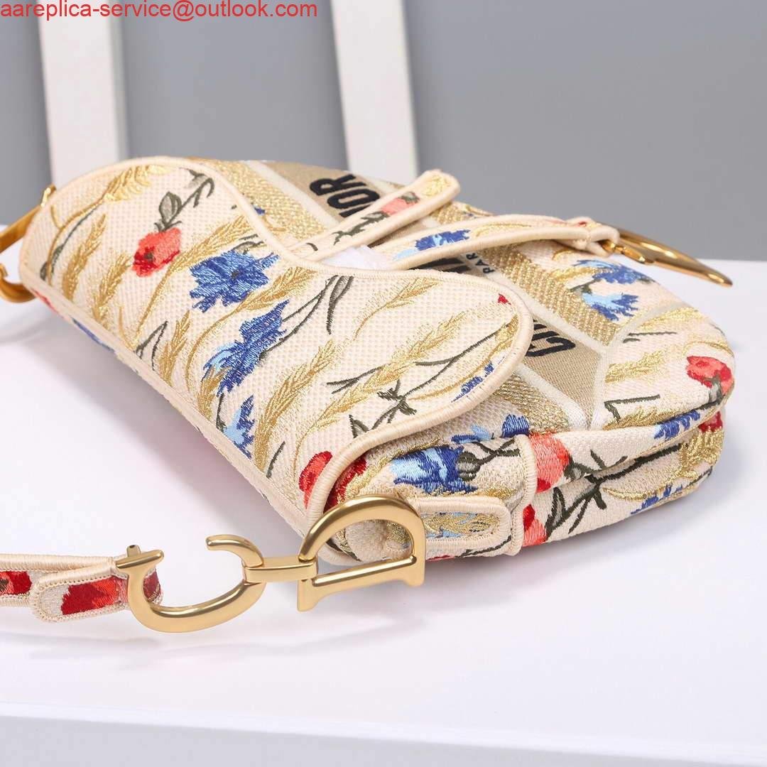 Replica Dior M0446 Dior Multicolor Flowers Embroidery Saddle Bag