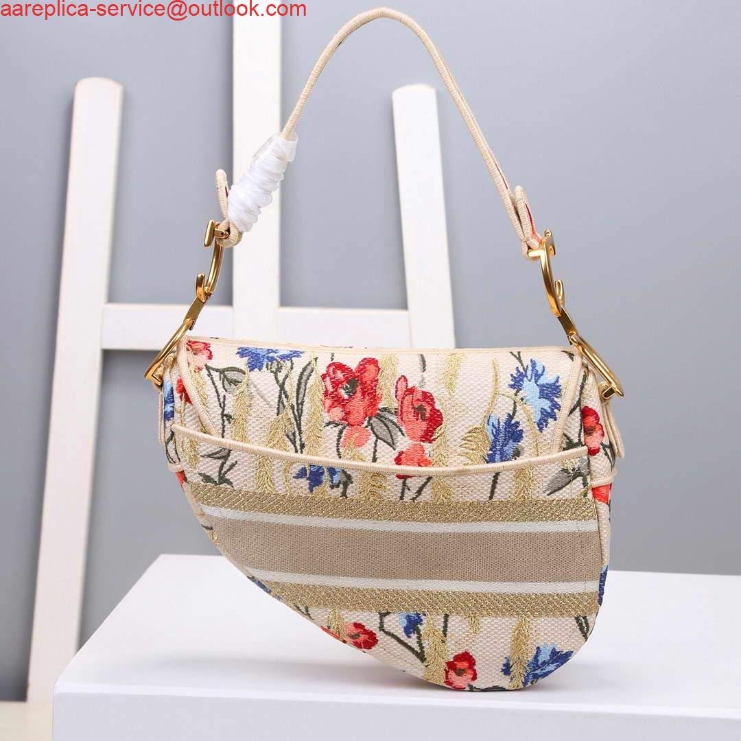 Replica Dior M0446 Dior Multicolor Flowers Embroidery Saddle Bag