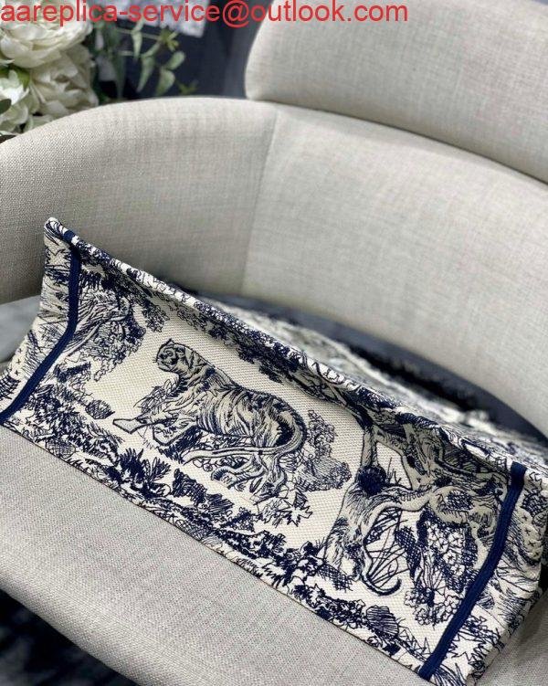 Replica Dior Book Tote M1286 Blue Toile de Jouy Embroidery