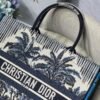 Replica Dior Book Tote M1286 Blue Dior Palms Embroidery