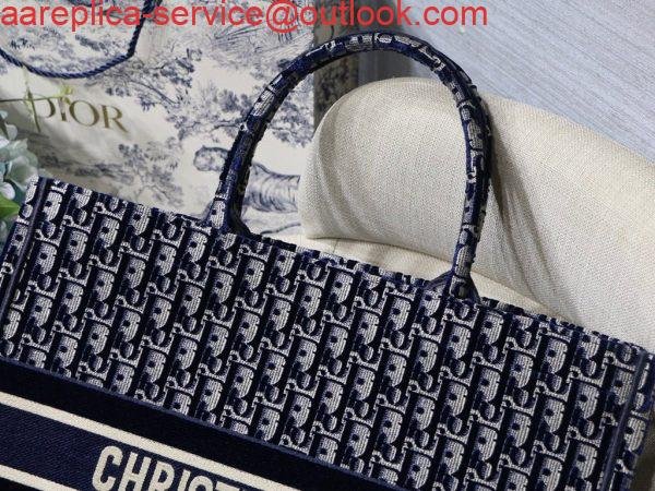 Replica Dior Book Tote M1286 Blue Dior Oblique Velvet
