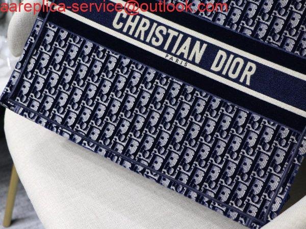 Replica Dior Book Tote M1286 Blue Dior Oblique Velvet