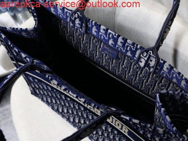 Replica Dior Book Tote M1286 Blue Dior Oblique Velvet
