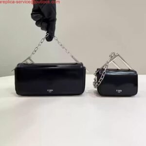 Replica Fendi 7AS173 Fendi First Sight Black leather Nano bag