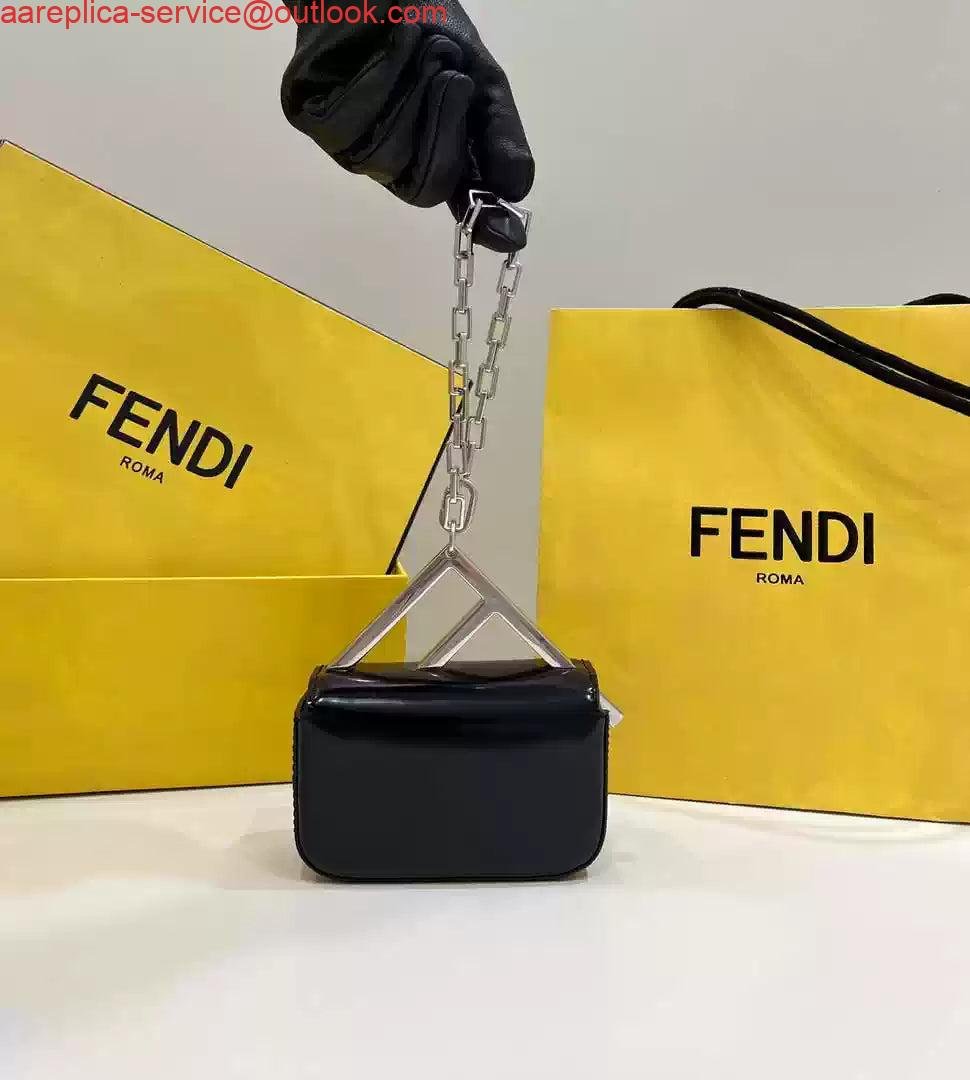 Replica Fendi 7AS173 Fendi First Sight Black leather Nano bag