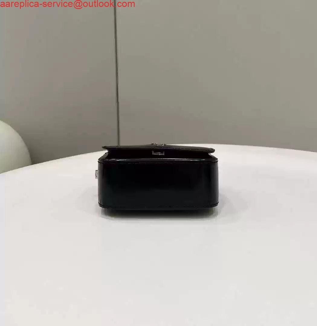 Replica Fendi 7AS173 Fendi First Sight Black leather Nano bag
