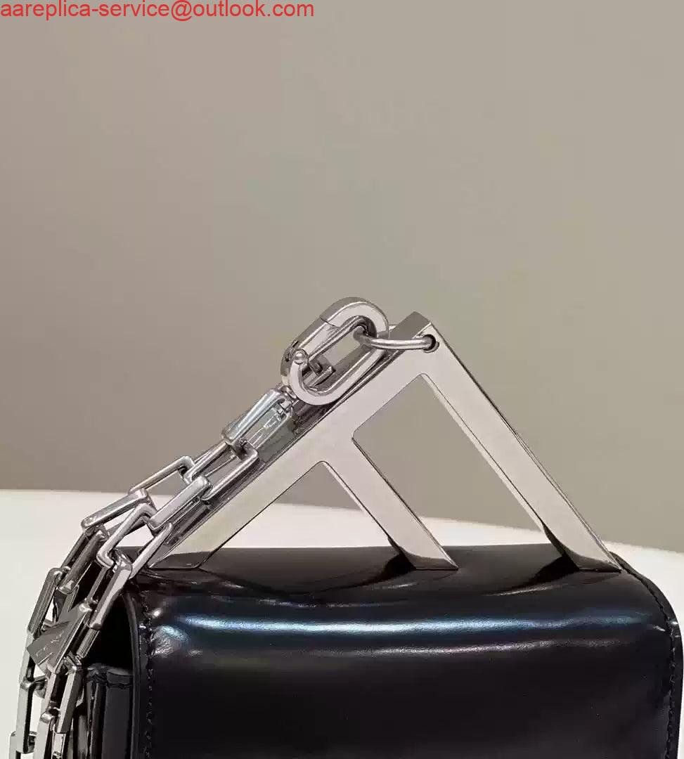 Replica Fendi 7AS173 Fendi First Sight Black leather Nano bag