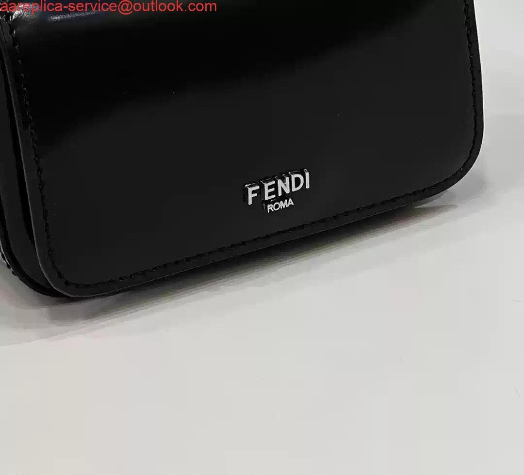Replica Fendi 7AS173 Fendi First Sight Black leather Nano bag