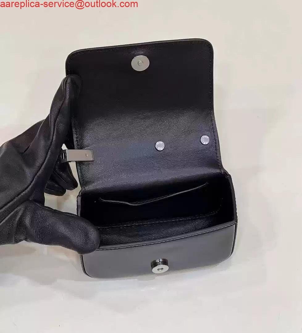 Replica Fendi 7AS173 Fendi First Sight Black leather Nano bag