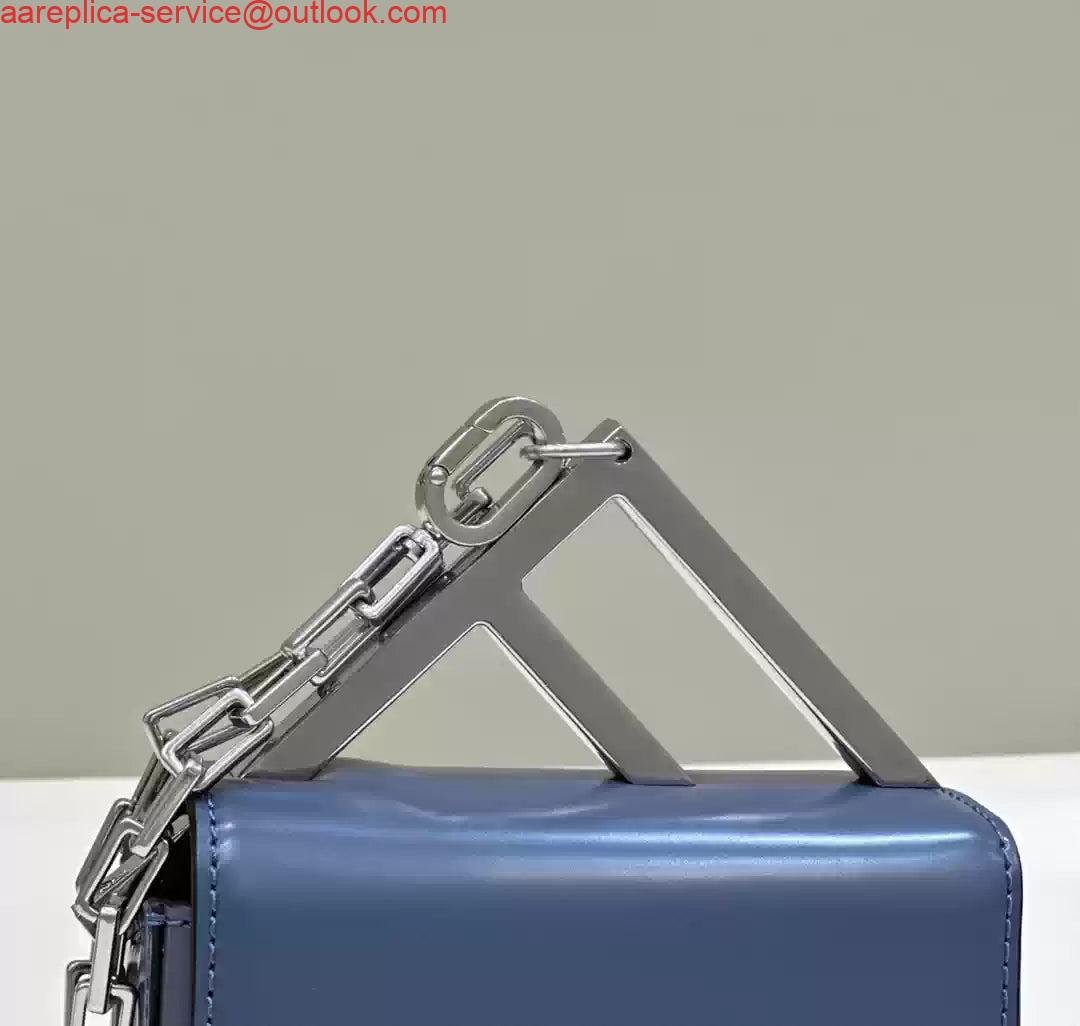 Replica Fendi 7AS173 Fendi First Sight Blue leather Nano bag