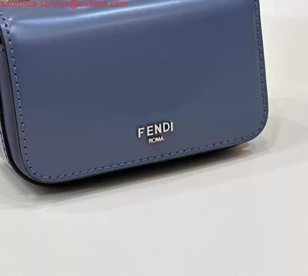 Replica Fendi 7AS173 Fendi First Sight Blue leather Nano bag
