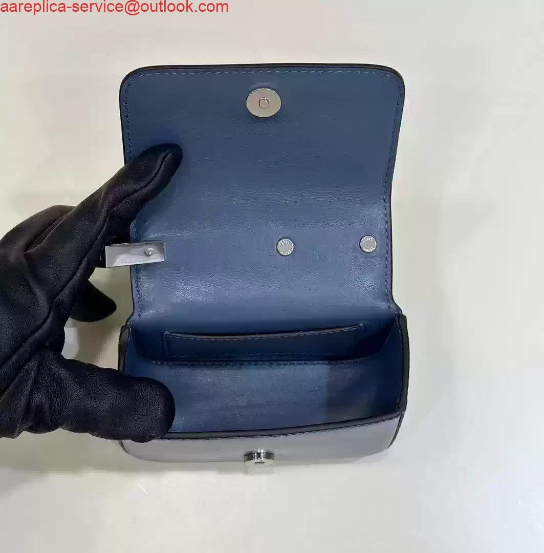 Replica Fendi 7AS173 Fendi First Sight Blue leather Nano bag