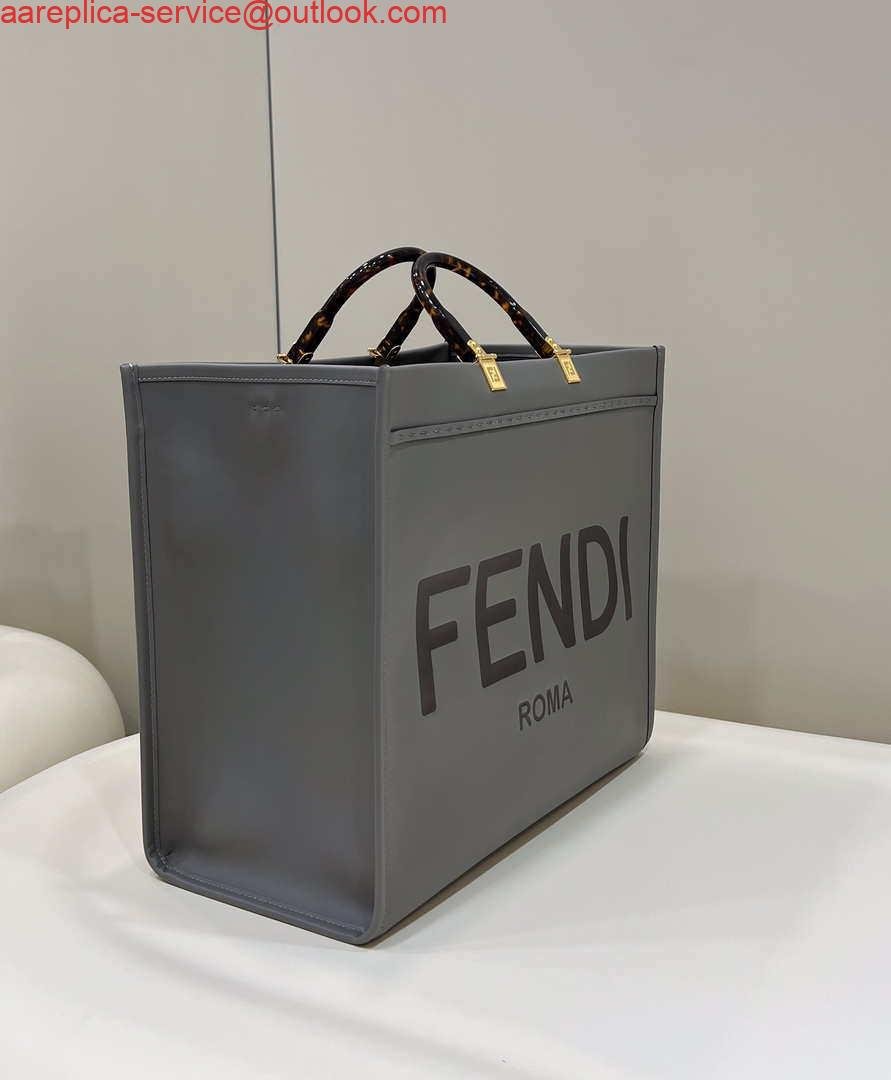 Replica Fendi 8BH386 Sunshine Medium Bag Gray leather shopper 8266S