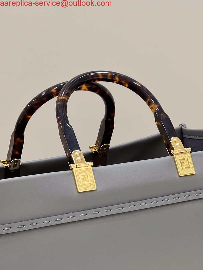 Replica Fendi 8BH386 Sunshine Medium Bag Gray leather shopper 8266S