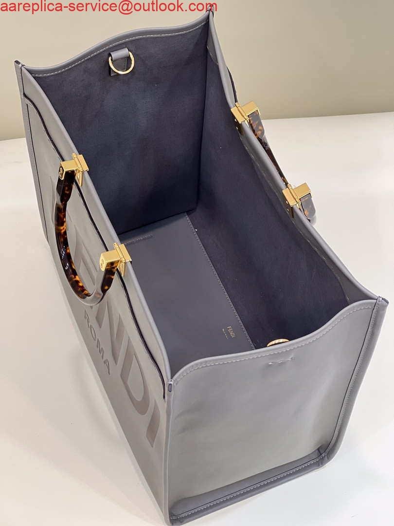 Replica Fendi 8BH386 Sunshine Medium Bag Gray leather shopper 8266S