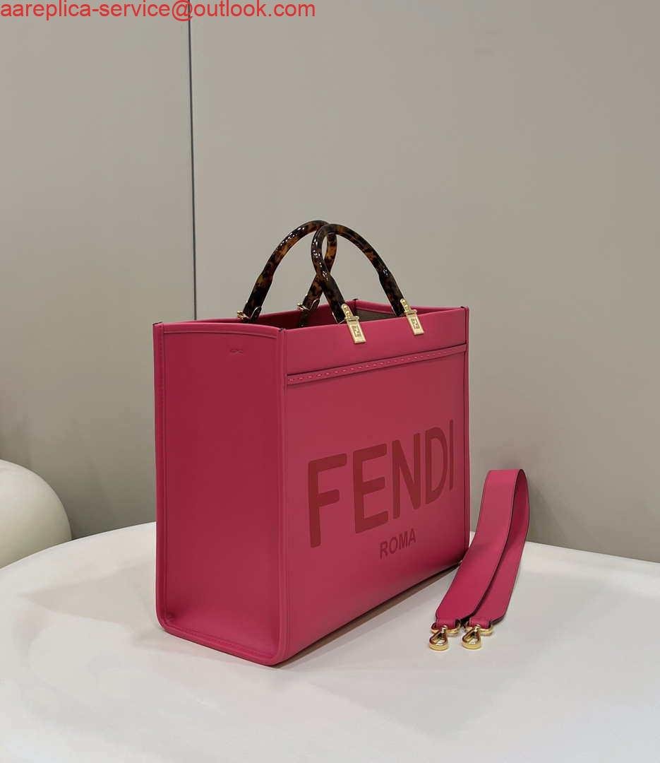Replica Fendi 8BH386 Sunshine Medium Bag Rose Red leather shopper 8266S