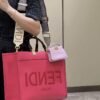 Replica Fendi 8BH386 Sunshine Medium Bag Rose Red leather shopper 8266S