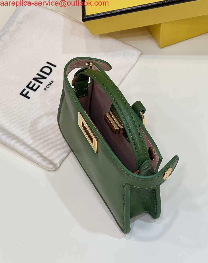 Replica Fendi 7AR993 FENDI PICO PEEKABOO Charm 8385 Green