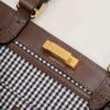 Replica Fendi 8BH374 X-Tote Brown houndstooth wool shopper with FF embroidery 8589
