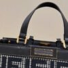 Replica Fendi 8BH374 X-Tote Gray houndstooth wool shopper with FF embroidery