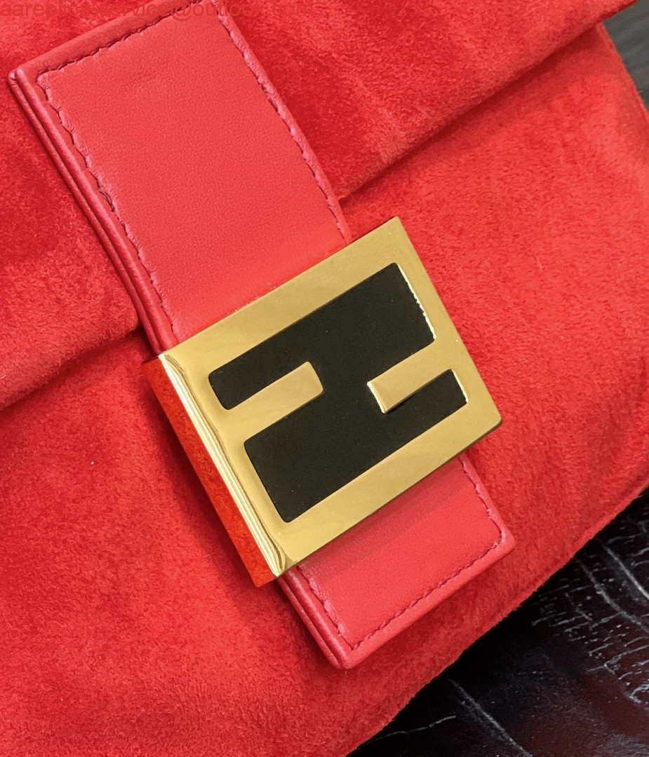 654d9c9ee4b0b.jpg Replica Fendi 8339 Baguette Middle Age Solid Color Series Underarm Bag Red