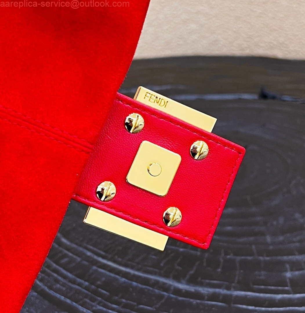 654d9ca23ab32.jpg Replica Fendi 8339 Baguette Middle Age Solid Color Series Underarm Bag Red