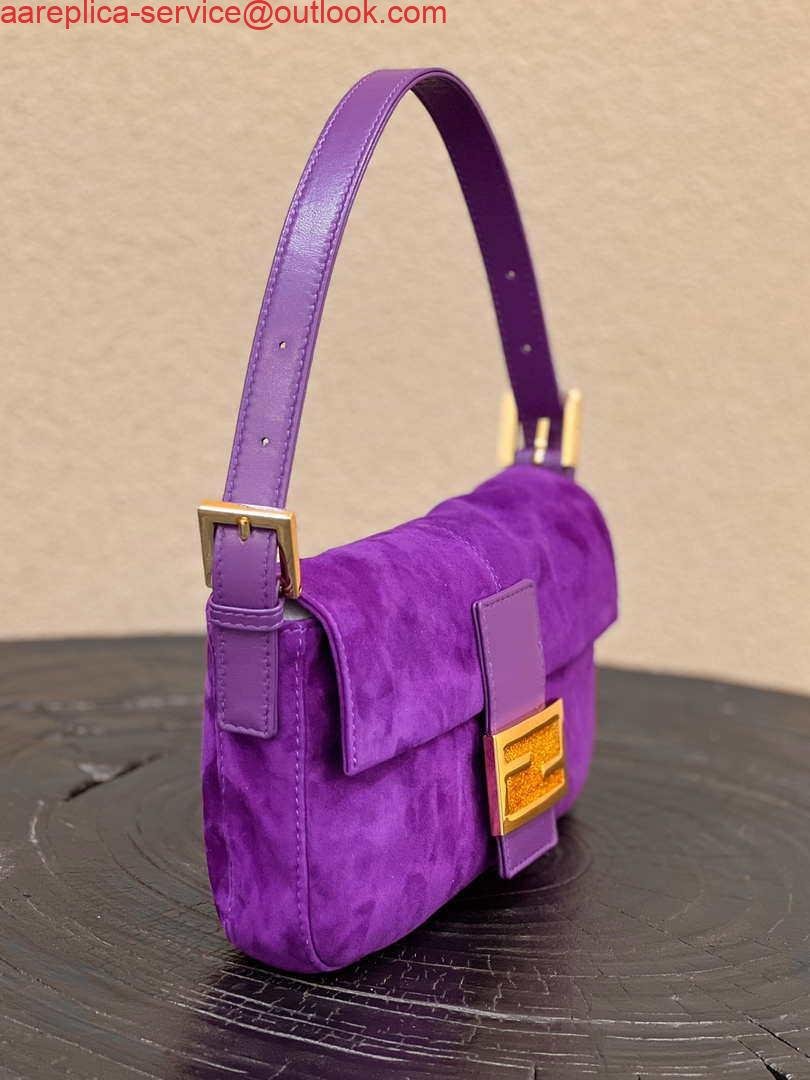 Replica Fendi 8339 Baguette Middle Age Solid Color Series Underarm Bag Purple