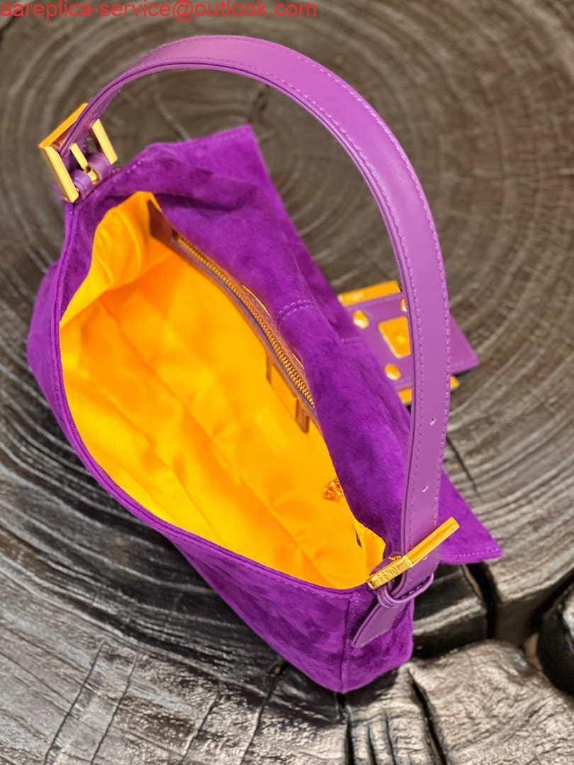 Replica Fendi 8339 Baguette Middle Age Solid Color Series Underarm Bag Purple