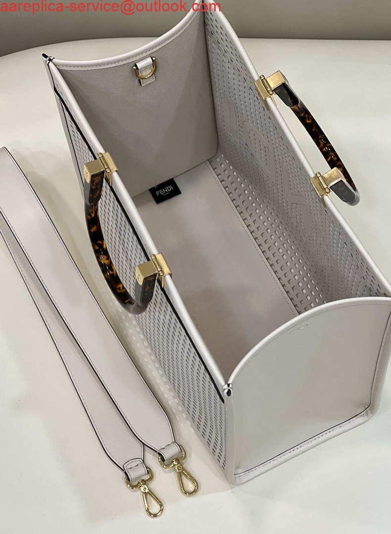 Replica Fendi 8BH386 Sunshine Medium 8575 Two-toned perforated leather shopper