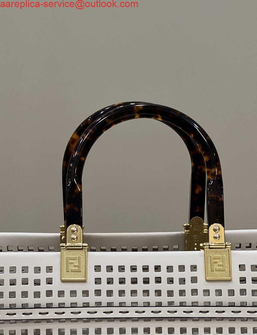 Replica Fendi 8BH386 Sunshine Medium 8575 Two-toned perforated leather shopper