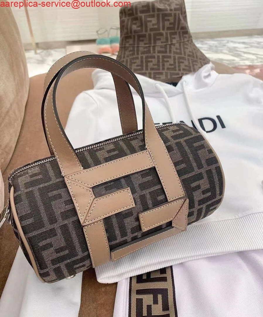 Replica Fendi 7VA570 Mini bag Brown FF fabric bag