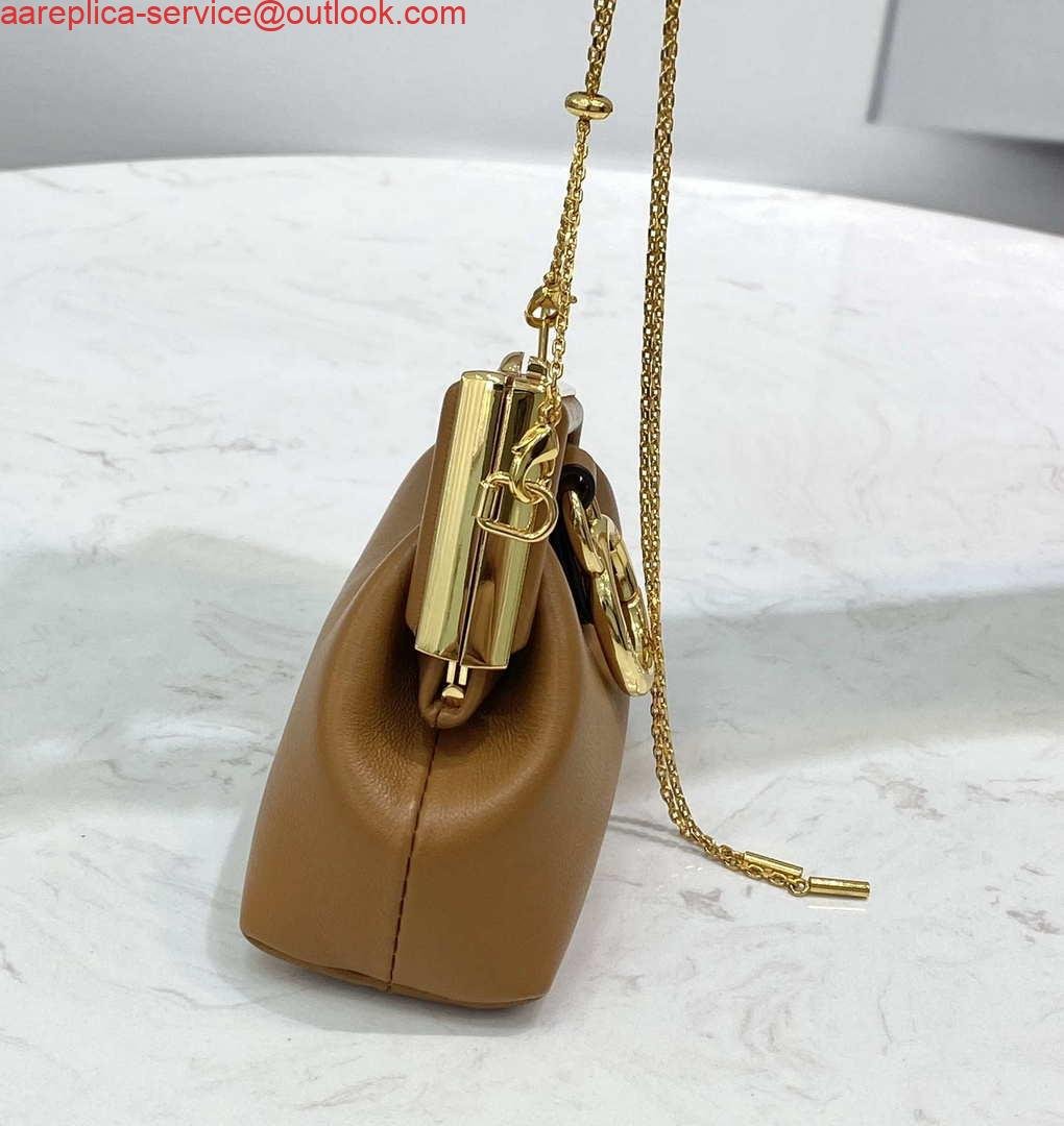 Replica Fendi 7AS051 Nano Fendi First Charm Charm in Brown nappa leather