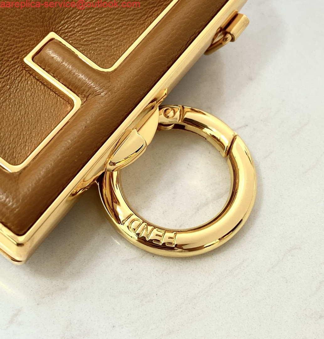 Replica Fendi 7AS051 Nano Fendi First Charm Charm in Brown nappa leather