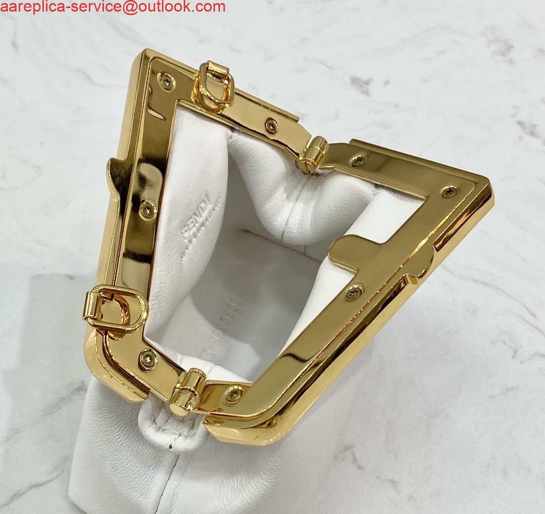 Replica Fendi 7AS051 Nano Fendi First Charm Charm in White nappa leather