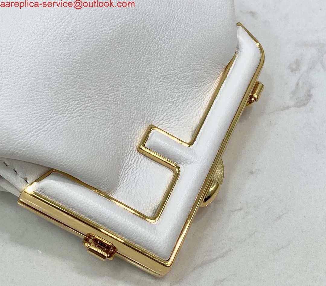 Replica Fendi 7AS051 Nano Fendi First Charm Charm in White nappa leather